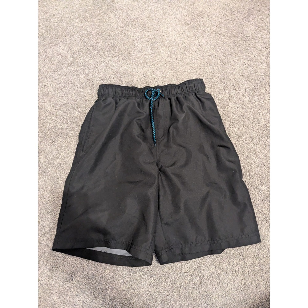 OP Swim Trunks Men's Small 28-30 Black Blue Mesh Surf Shorts / Pockets